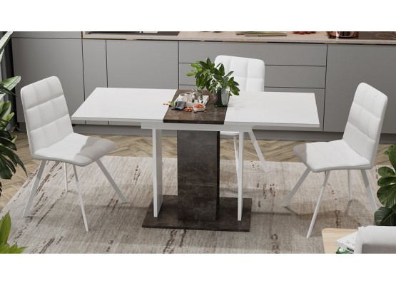 Стол раздвижной «Кёльн» Тип 1 - 008.000.000 Асфальтный, Белый, ТриЯ