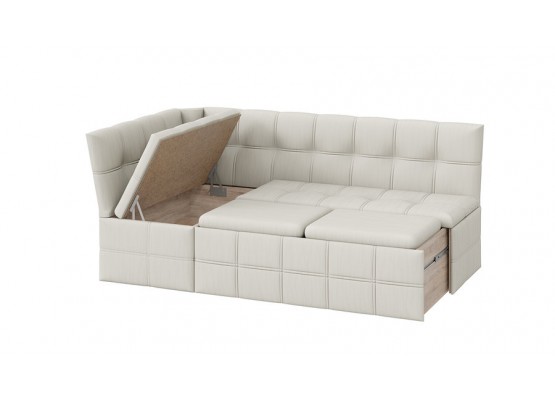 Скамья угловая «Домино» со спальным местом исп. 2 Кожзам, ТриЯ