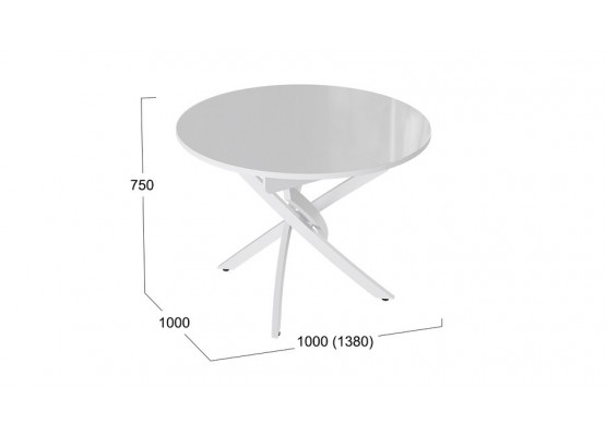 Стол обеденный «Diamond» Тип 3 - КМ+02.68.000.168 Белый, ТриЯ