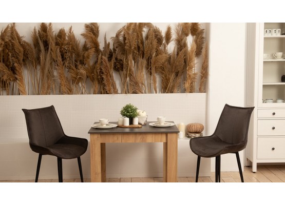 Стол обеденный «Промо» тип 1 - 011.000.000 Светло-коричневый, Асфальтный, ТриЯ