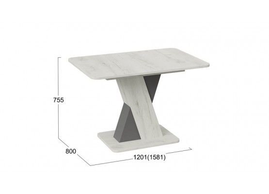 Стол обеденный раздвижной «Люксембург» Тип 3 Платиновый, Серый, ТриЯ