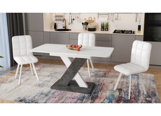 Стол обеденный раздвижной «Люксембург» Тип 1 Асфальтный, Белый