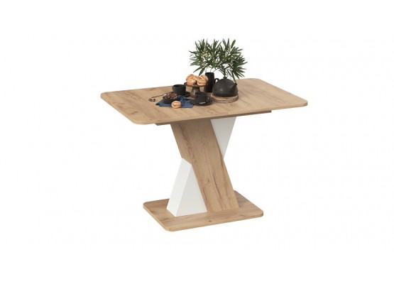 Стол обеденный раздвижной «Люксембург» Тип 3 Светло-коричневый, Белый, ТриЯ