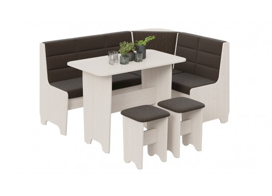 Кухонный уголок «Техас» Исп.2 Молочный, Коричневый, ТриЯ