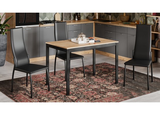 Стол раздвижной «Слайд» Тип 2 Черный, Светло-коричневый, ТриЯ