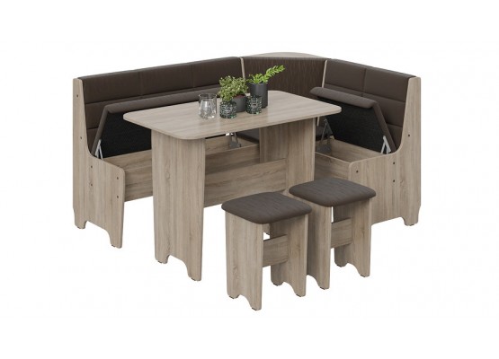 Кухонный уголок «Техас» Исп.2 Светло-коричневый, Коричневый, ТриЯ