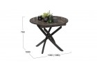 Стол обеденный «Diamond» Тип 3 - КМ+02.68.000.168 Черный, Асфальтный, ТриЯ