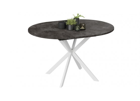 Стол обеденный раздвижной «Мэдисон» Тип 1 Белый, Асфальтный, ТриЯ