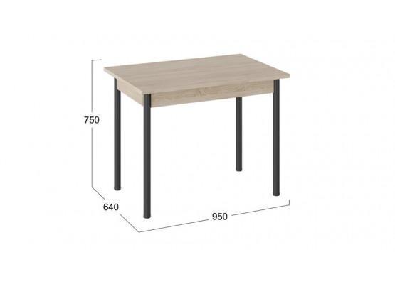 Стол «Родос» Тип 1 с опорой d40 Черный, Бежевый, ТриЯ