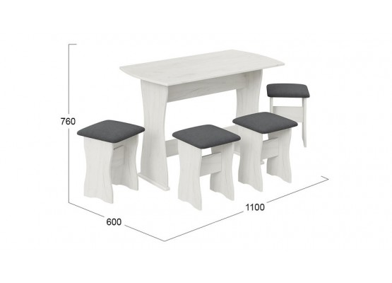 Обеденная группа тип 1 - МФ-101.006 Платиновый, Серый, ТриЯ