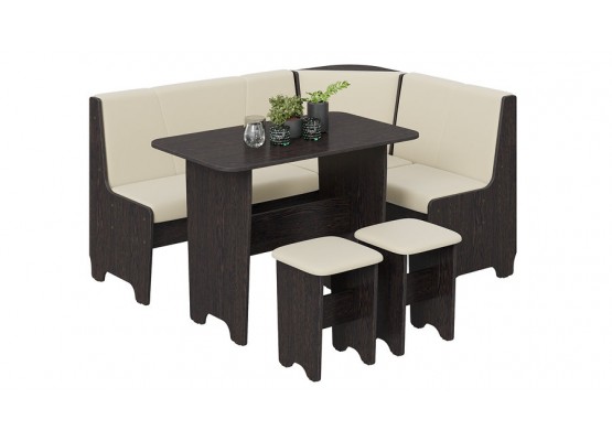 Кухонный уголок «Техас» Исп.1 Темно-коричневый, Бежевый, ТриЯ