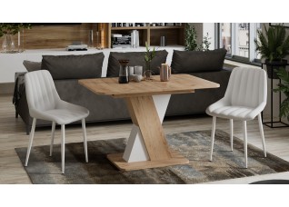 Стол обеденный раздвижной «Люксембург» Тип 3 Светло-коричневый, Белый