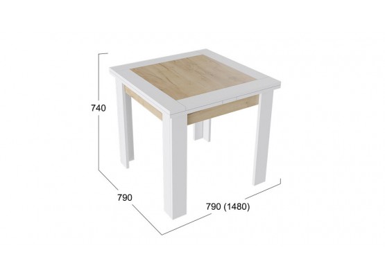 Стол раздвижной «Хьюстон» тип 3 Белый, Светло-коричневый, ТриЯ