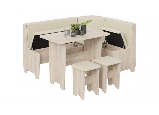 Кухонный уголок «Техас» Исп.1 Темно-бежевый, Бежевый, ТриЯ