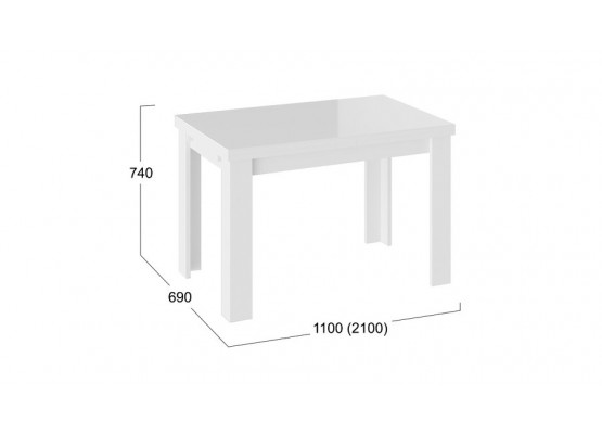 Стол обеденный «Норман» тип 1 Белый, ТриЯ