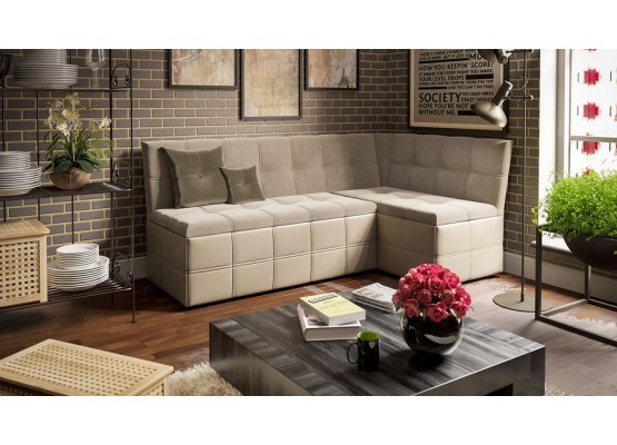 Скамья угловая «Домино» со спальным местом исп. 2 Кожзам, Велюр, ТриЯ