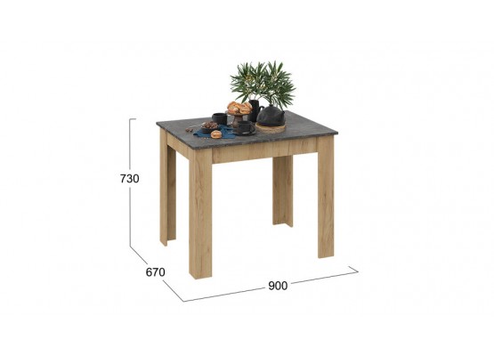 Стол обеденный «Промо» тип 1 - 011.000.000 Светло-коричневый, Асфальтный, ТриЯ