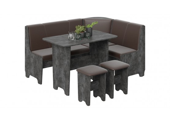 Кухонный уголок «Техас» Исп.1 Асфальтный, Коричневый, ТриЯ