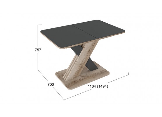 Стол обеденный раздвижной «Люксембург» Тип 1 Коричневый, Серый, ТриЯ