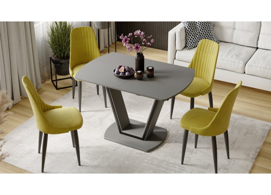 Стол обеденный «Дели» Тип 2 Серый, ТриЯ