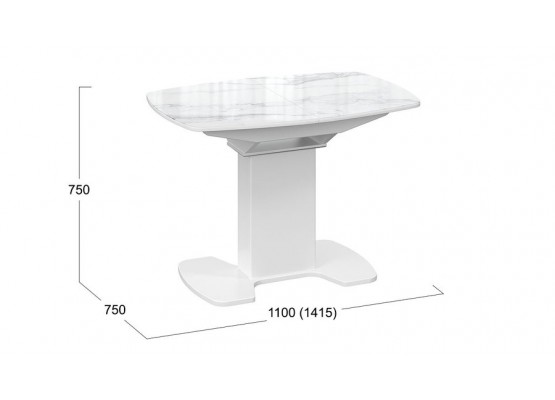 Стол обеденный «Портофино» - СМ(ТД)-105.01.11(1) Белый, Белый, Серый, ТриЯ