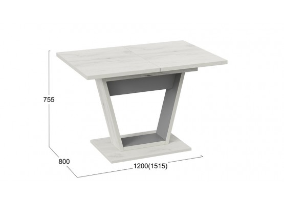 Стол обеденный «Гавана» Тип 1 Платиновый, Серый, ТриЯ