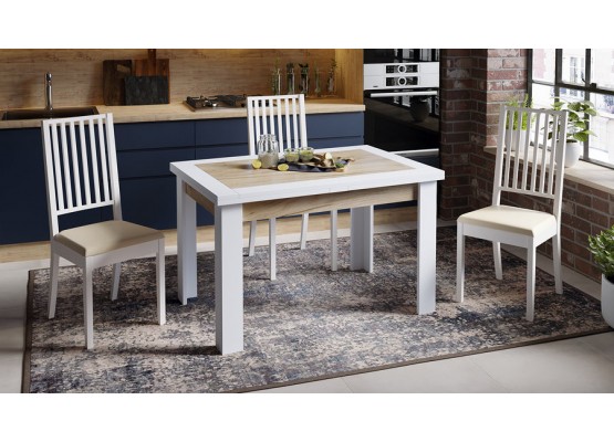 Стол раздвижной «Хьюстон» тип 4 Белый, Светло-коричневый, ТриЯ