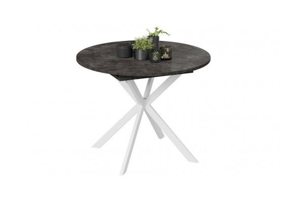 Стол обеденный раздвижной «Мэдисон» Тип 1 Белый, Асфальтный, ТриЯ