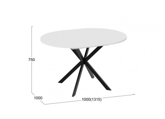 Стол обеденный раздвижной «Мэдисон» Тип 1 Черный, Белый, ТриЯ