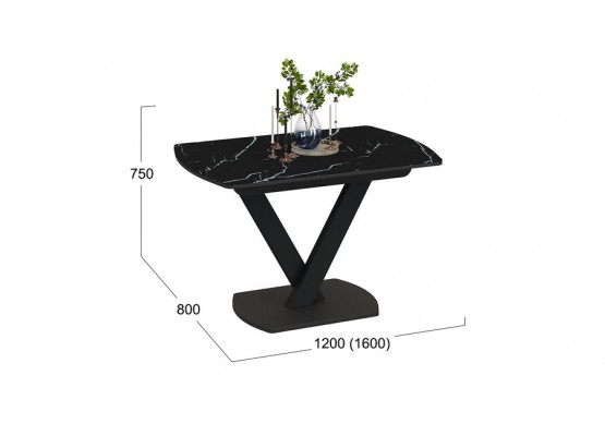 Стол обеденный «Салерно» Тип 1 Черный, ТриЯ