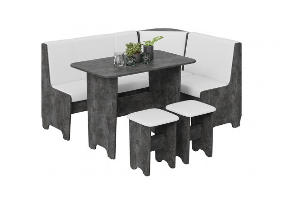 Кухонный уголок «Техас» Исп.1 Асфальтный, Белый, ТриЯ