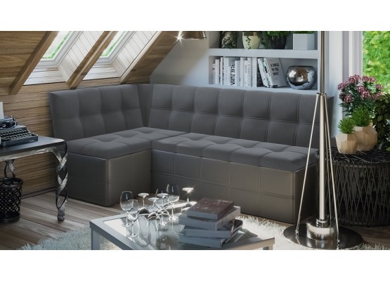 Скамья угловая «Домино» со спальным местом исп. 2 Кожзам, Велюр, ТриЯ