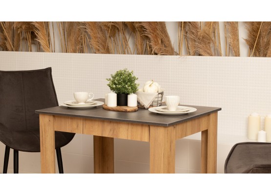 Стол обеденный «Промо» тип 1 - 011.000.000 Светло-коричневый, Асфальтный, ТриЯ