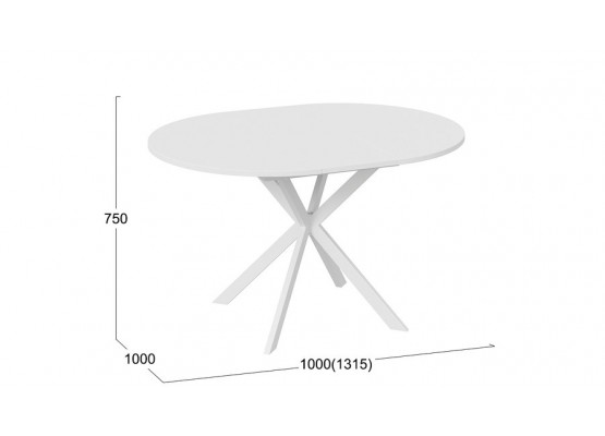 Стол обеденный раздвижной «Мэдисон» Тип 1 Белый, ТриЯ