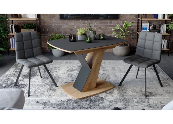 Стол обеденный «Гарда» Тип 1 Светло-коричневый, Черный, ТриЯ