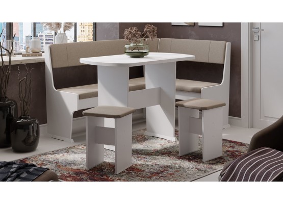 Кухонный уголок «Рио» Белый, Кремовый, ТриЯ