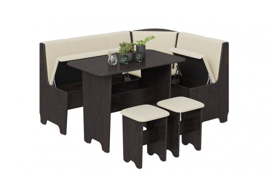 Кухонный уголок «Техас» Исп.1 Темно-коричневый, Бежевый, ТриЯ