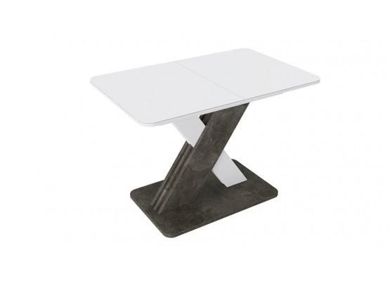 Стол обеденный раздвижной «Люксембург» Тип 1 Асфальтный, Белый, ТриЯ