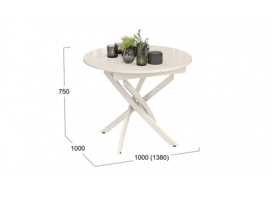 Стол обеденный «Diamond» Тип 3 - КМ+02.68.000.168 Бежевый, ТриЯ