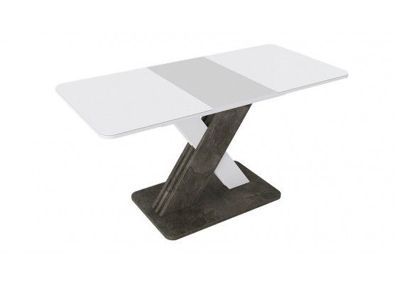 Стол обеденный раздвижной «Люксембург» Тип 1 Асфальтный, Белый, ТриЯ