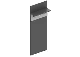Панель под вешалки "Вита" 600х216х1720 Тёмно серый
