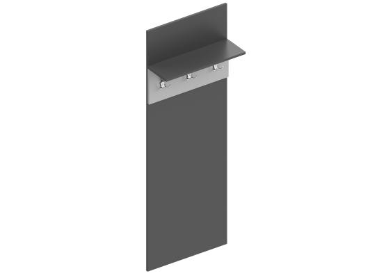 Панель под вешалки "Вита" 600х216х1720 Тёмно серый, Велес