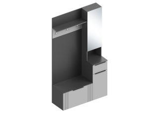 Прихожая "Вита" (правое исполнение) 1200х450х2200 Тёмно серый