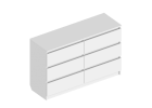Комод с 6 ящиками 1200х400х770, Велес