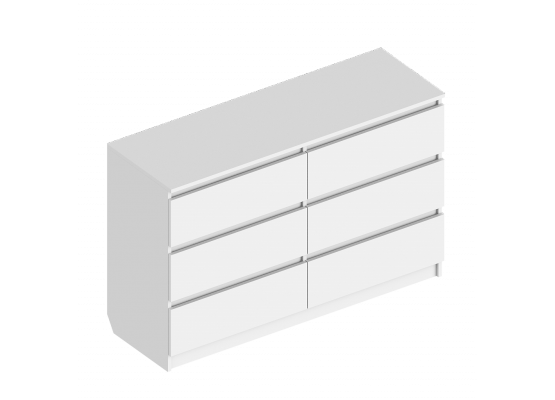Комод с 6 ящиками 1200х400х770, Велес