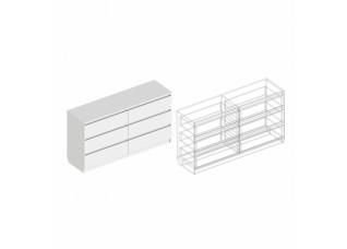 Комод с 6 ящиками 1200х400х770