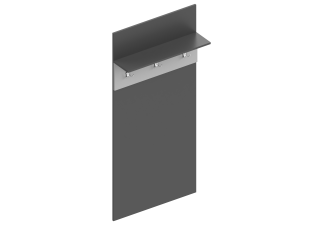 Панель под вешалки "Вита" 800х216х1720 Тёмно серый