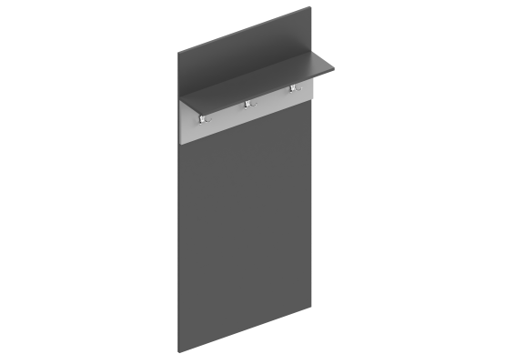 Панель под вешалки "Вита" 800х216х1720 Тёмно серый, Велес