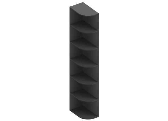 Стеллаж угловой "Вита" 300х500х2200 Тёмно серый, Велес