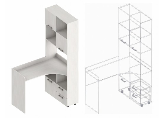 Уголок письменный «Умка» 800х1150х2045, Велес